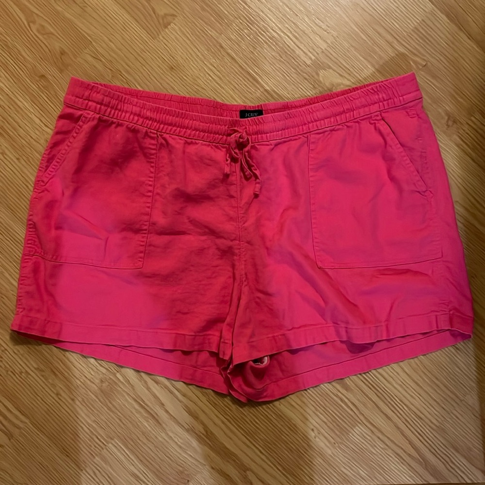 J. Crew  Bright Pink Women's Linen Shorts